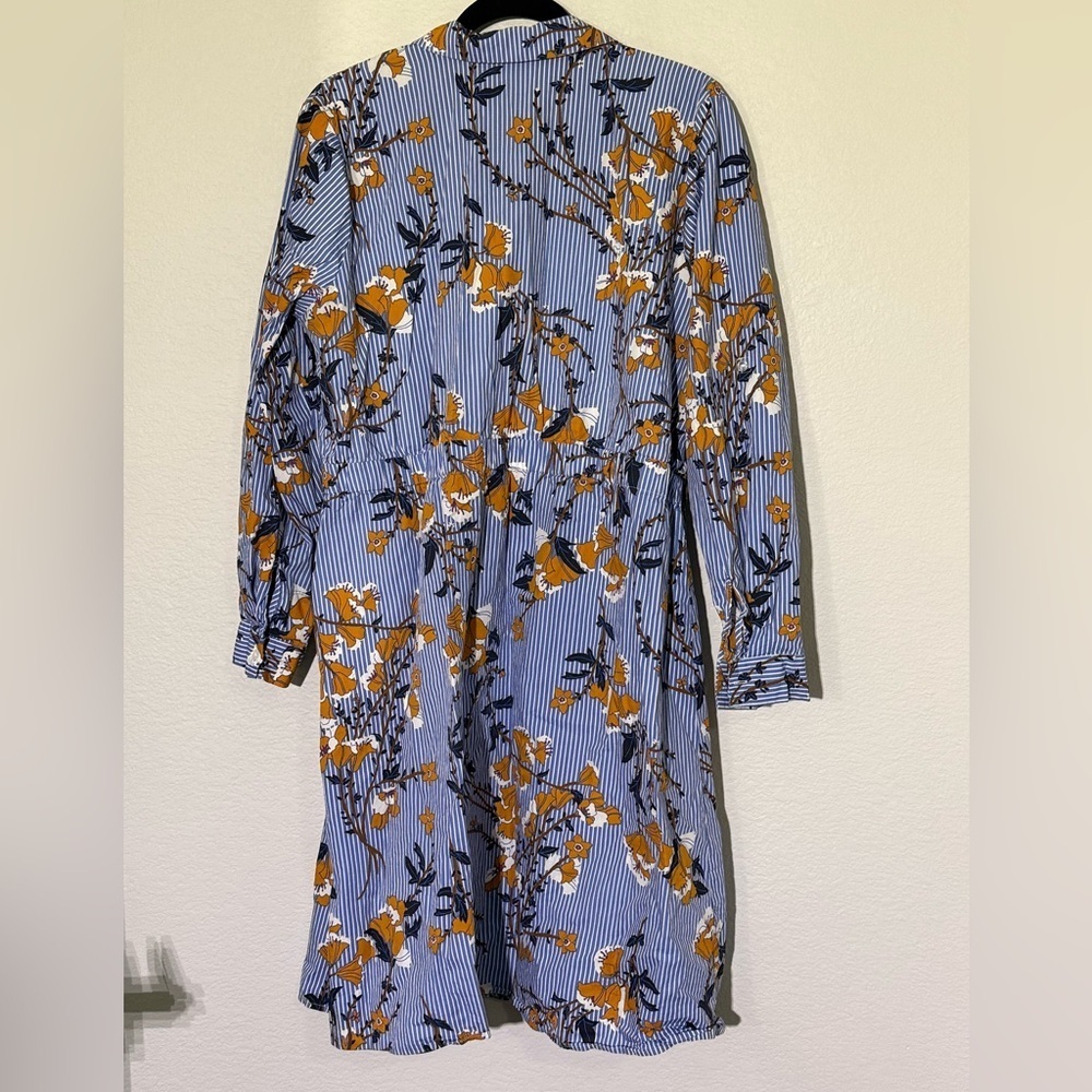 Who What Wear Blue Orange Floral Surplice 100% Cotton Dress Plus Size XXL - Picture 4 of 9